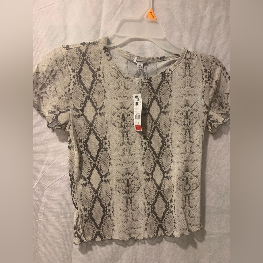 GARAGE SNAKE SKIN CROP TOP NEW WITH TAG